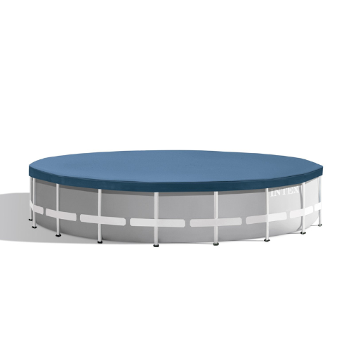 Intex 20ft x 52in Outdoor Prism Frame Above Ground Swimming Pool Set with Cartridge Filter Pump, 2 Lounger Float Chairs and Inflatable Cooler with Lid