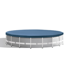 Intex 20ft x 52in Outdoor Prism Frame Above Ground Swimming Pool Set with Cartridge Filter Pump, 2 Lounger Float Chairs and Inflatable Cooler with Lid